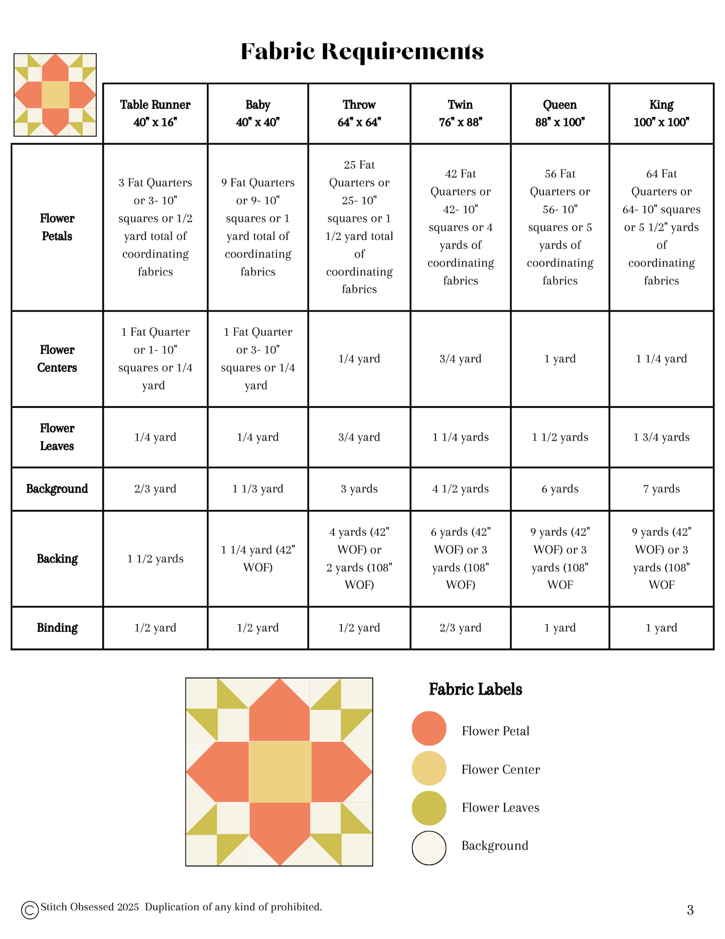 In Bloom Quilt Pattern- PDF Copy