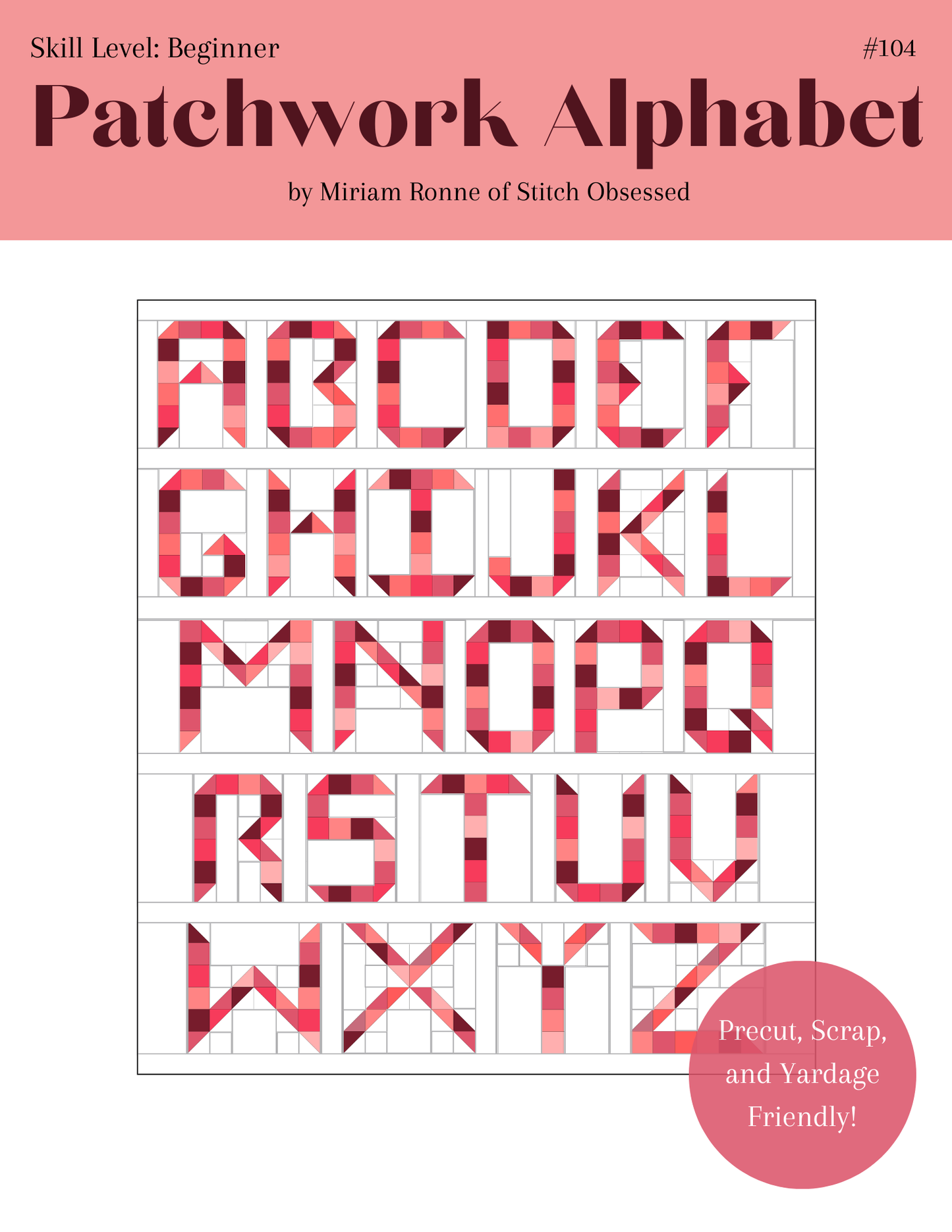 Patchwork Alphabet Quilt Pattern (PDF Copy)